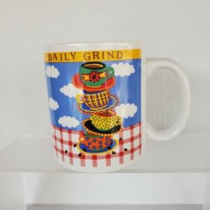 Treasure Craft Vintage Carol Eldridge 1996 Daily Grind Coffee Tea Mug 12oz